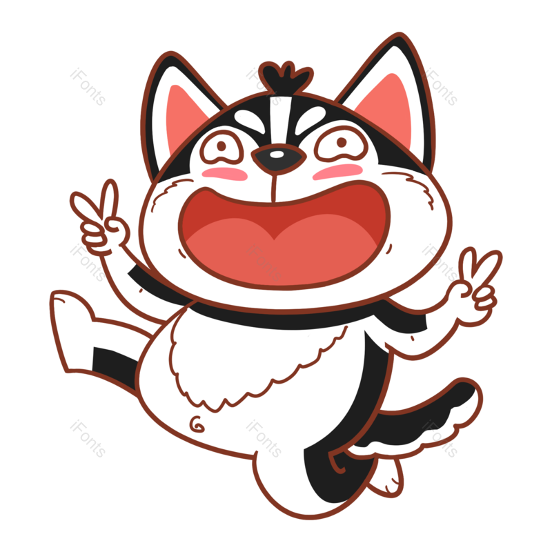 卡通图片,手绘表情元素,卡通表情包PNG,宠物狗免抠素材